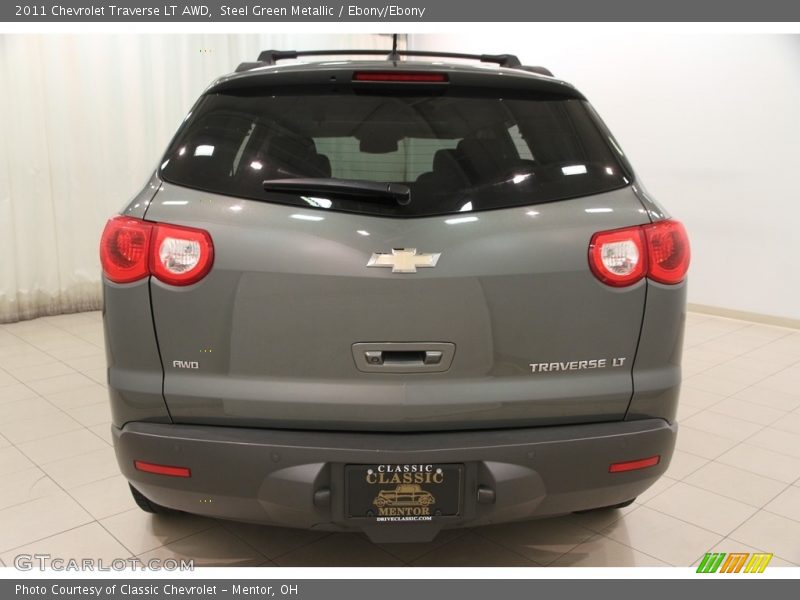 Steel Green Metallic / Ebony/Ebony 2011 Chevrolet Traverse LT AWD