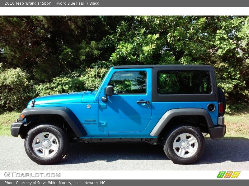 Hydro Blue Pearl / Black 2016 Jeep Wrangler Sport