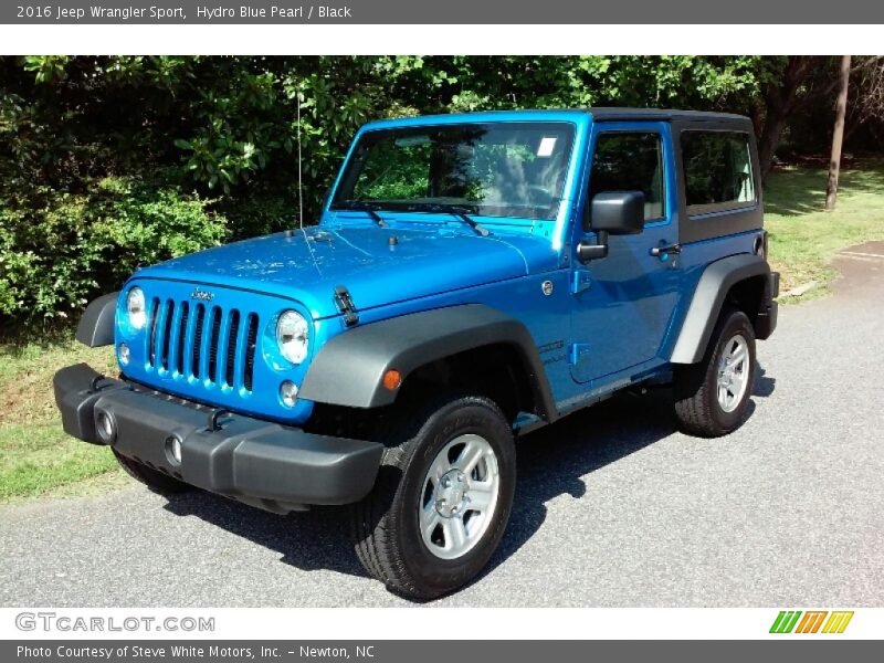 Hydro Blue Pearl / Black 2016 Jeep Wrangler Sport