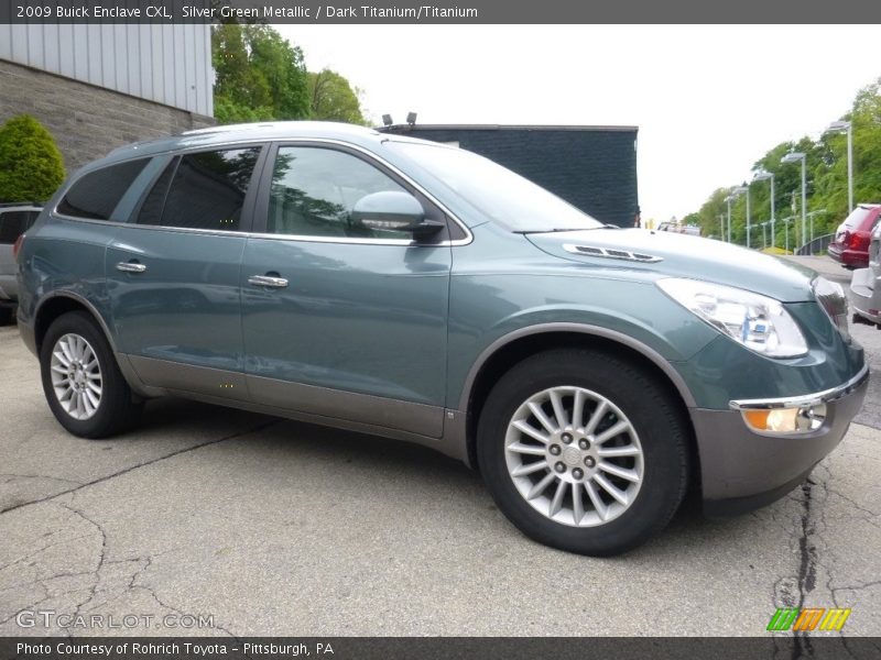 Silver Green Metallic / Dark Titanium/Titanium 2009 Buick Enclave CXL