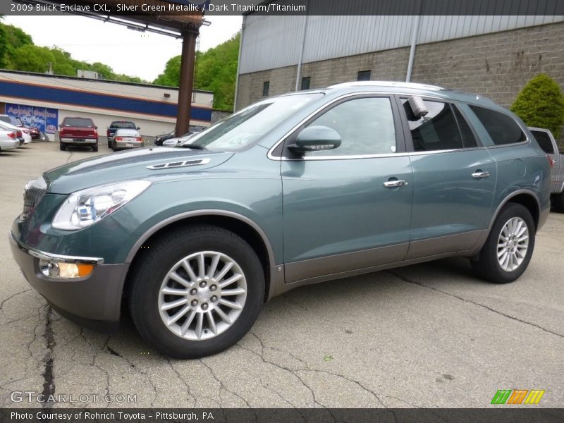 Silver Green Metallic / Dark Titanium/Titanium 2009 Buick Enclave CXL