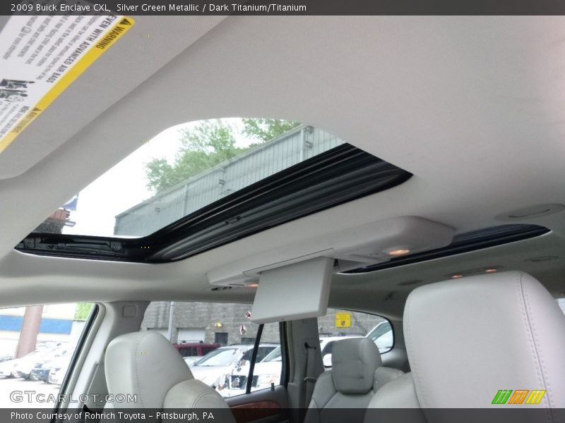 Silver Green Metallic / Dark Titanium/Titanium 2009 Buick Enclave CXL