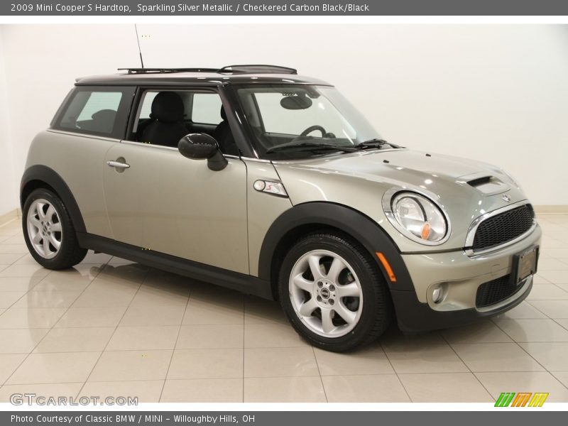 Sparkling Silver Metallic / Checkered Carbon Black/Black 2009 Mini Cooper S Hardtop
