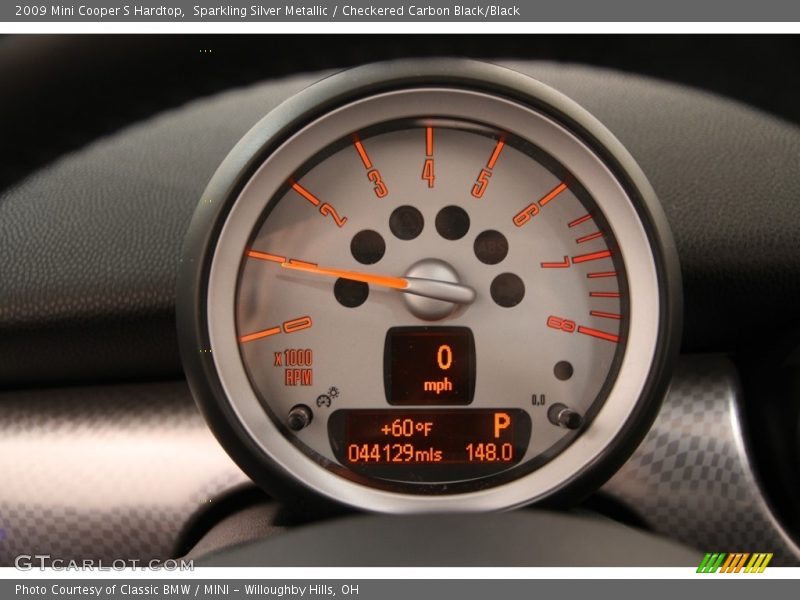 Sparkling Silver Metallic / Checkered Carbon Black/Black 2009 Mini Cooper S Hardtop