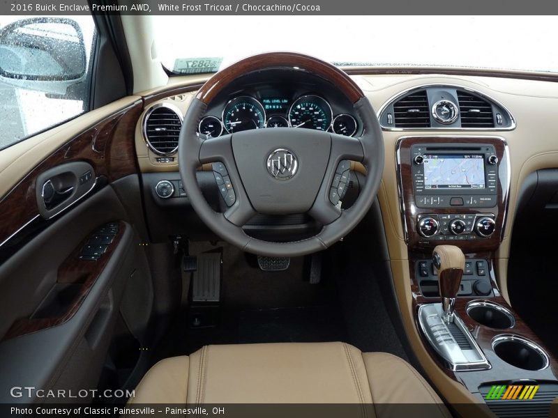 White Frost Tricoat / Choccachino/Cocoa 2016 Buick Enclave Premium AWD