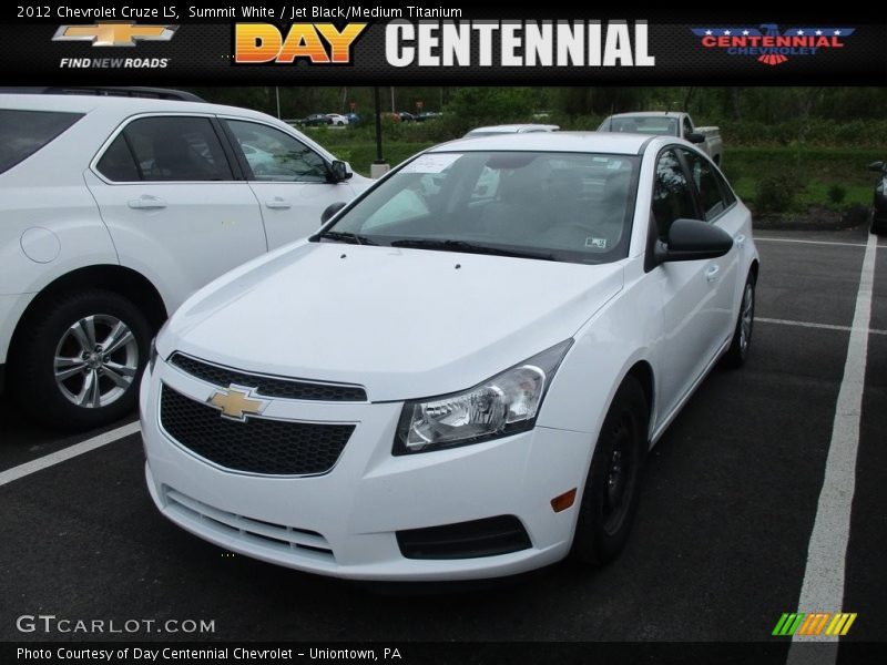 Summit White / Jet Black/Medium Titanium 2012 Chevrolet Cruze LS