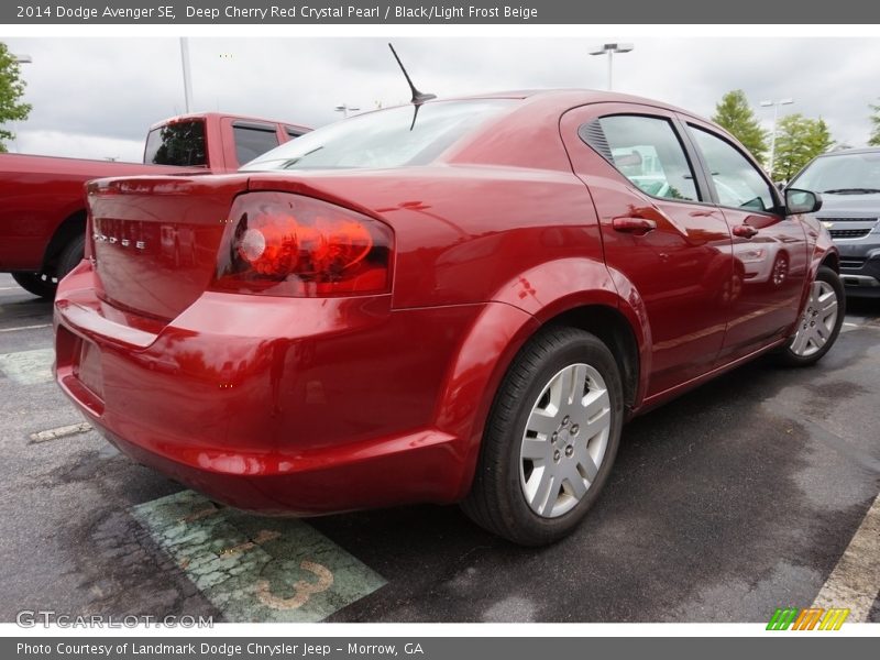 Deep Cherry Red Crystal Pearl / Black/Light Frost Beige 2014 Dodge Avenger SE