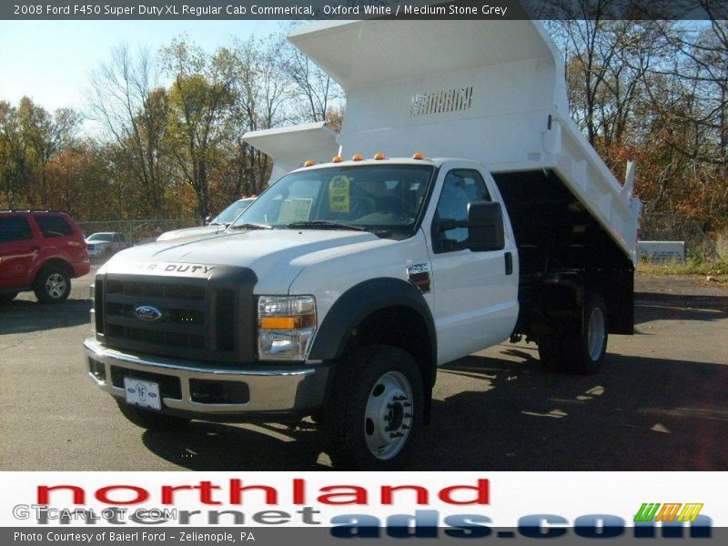 Oxford White / Medium Stone Grey 2008 Ford F450 Super Duty XL Regular Cab Commerical