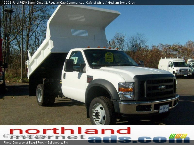 Oxford White / Medium Stone Grey 2008 Ford F450 Super Duty XL Regular Cab Commerical
