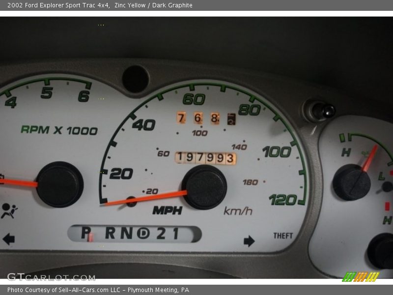 Zinc Yellow / Dark Graphite 2002 Ford Explorer Sport Trac 4x4