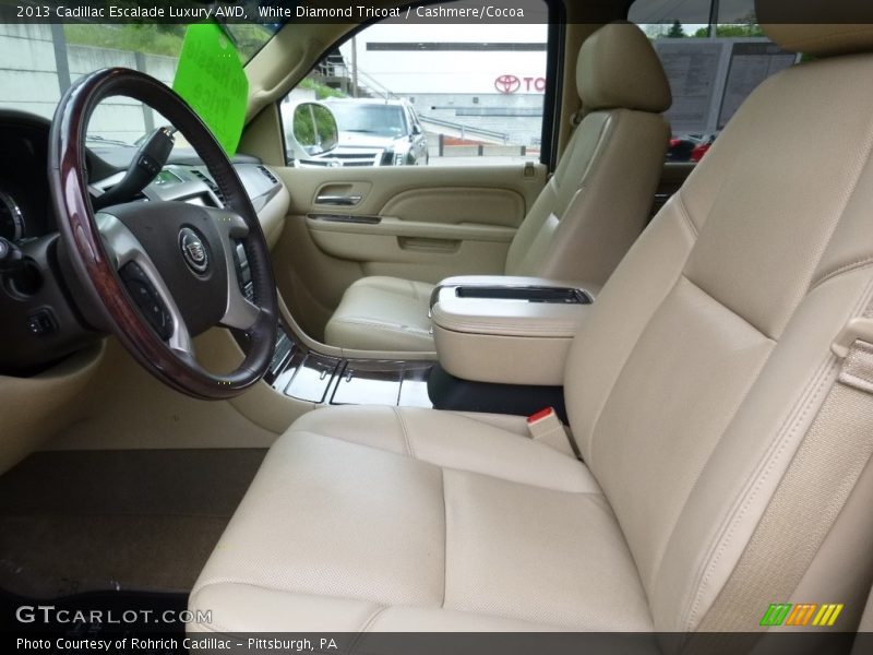 White Diamond Tricoat / Cashmere/Cocoa 2013 Cadillac Escalade Luxury AWD