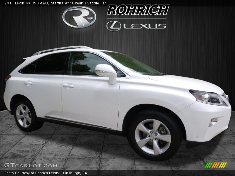 Starfire White Pearl / Saddle Tan 2015 Lexus RX 350 AWD