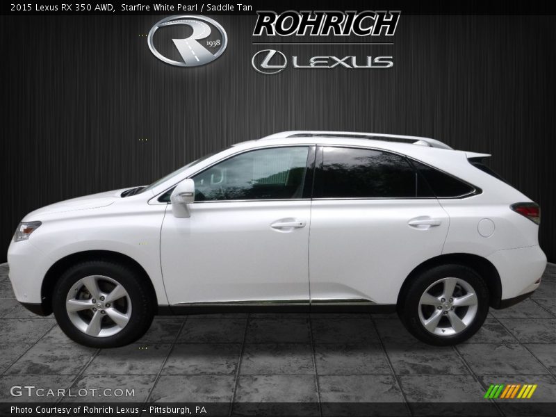 Starfire White Pearl / Saddle Tan 2015 Lexus RX 350 AWD