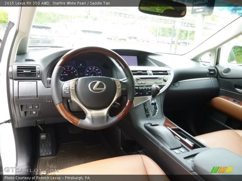 Starfire White Pearl / Saddle Tan 2015 Lexus RX 350 AWD