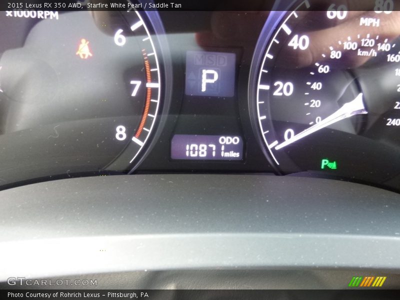 Starfire White Pearl / Saddle Tan 2015 Lexus RX 350 AWD