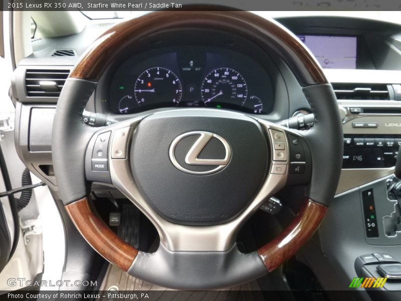 Starfire White Pearl / Saddle Tan 2015 Lexus RX 350 AWD