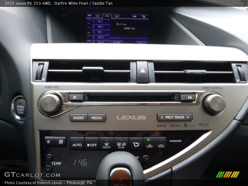 Starfire White Pearl / Saddle Tan 2015 Lexus RX 350 AWD