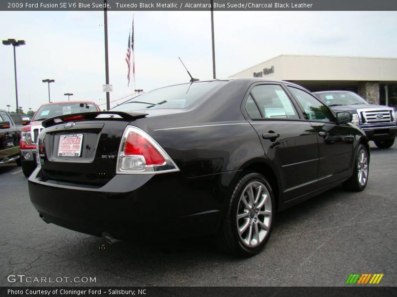 Tuxedo Black Metallic / Alcantara Blue Suede/Charcoal Black Leather 2009 Ford Fusion SE V6 Blue Suede