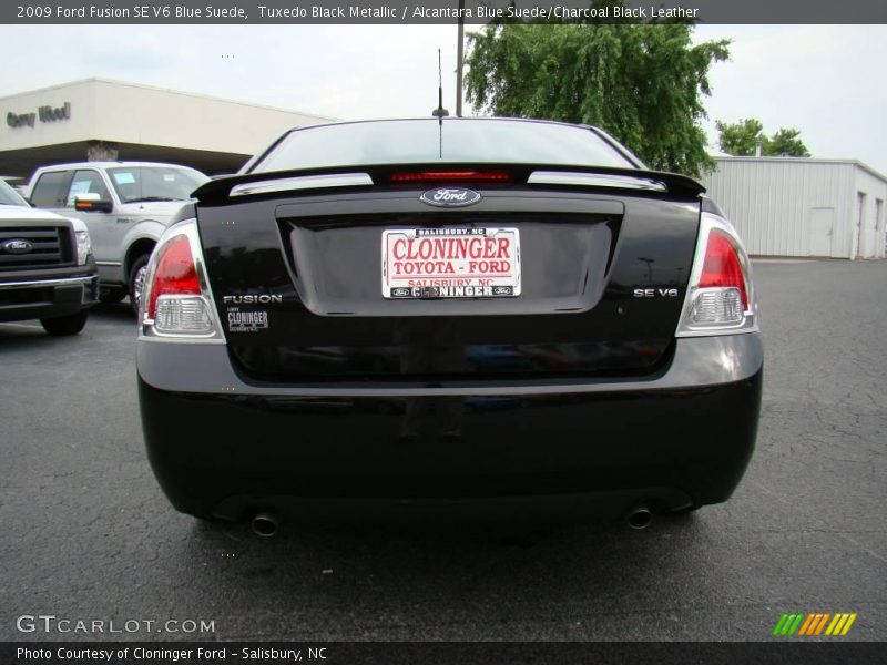 Tuxedo Black Metallic / Alcantara Blue Suede/Charcoal Black Leather 2009 Ford Fusion SE V6 Blue Suede