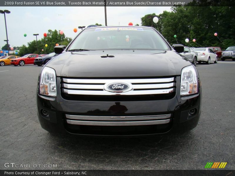 Tuxedo Black Metallic / Alcantara Blue Suede/Charcoal Black Leather 2009 Ford Fusion SE V6 Blue Suede