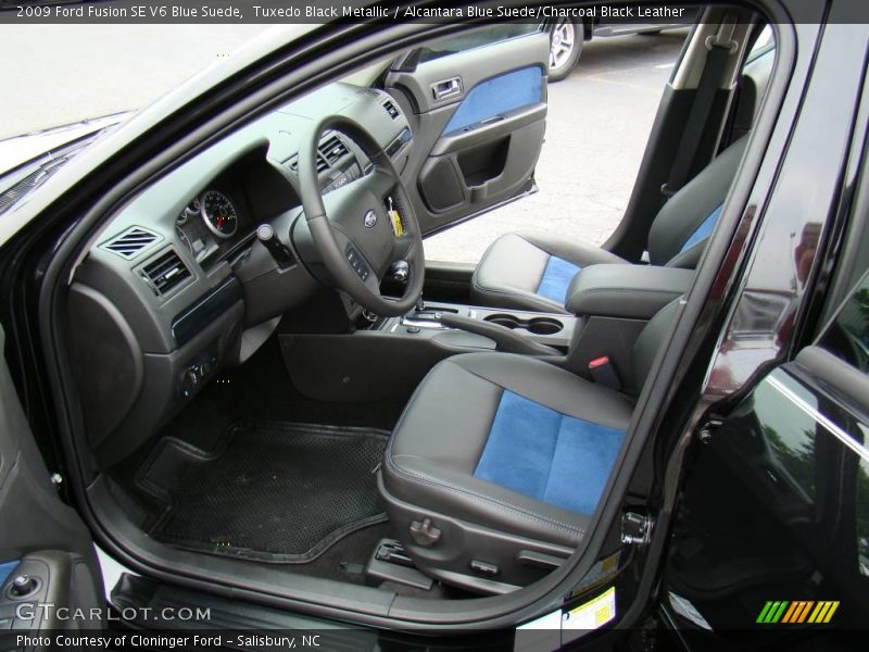 Tuxedo Black Metallic / Alcantara Blue Suede/Charcoal Black Leather 2009 Ford Fusion SE V6 Blue Suede