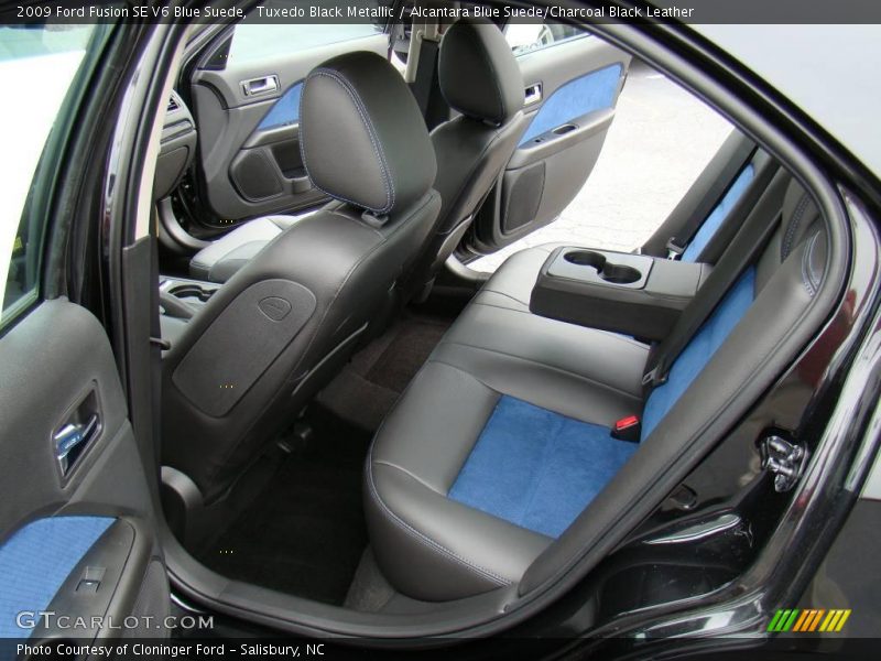 Tuxedo Black Metallic / Alcantara Blue Suede/Charcoal Black Leather 2009 Ford Fusion SE V6 Blue Suede
