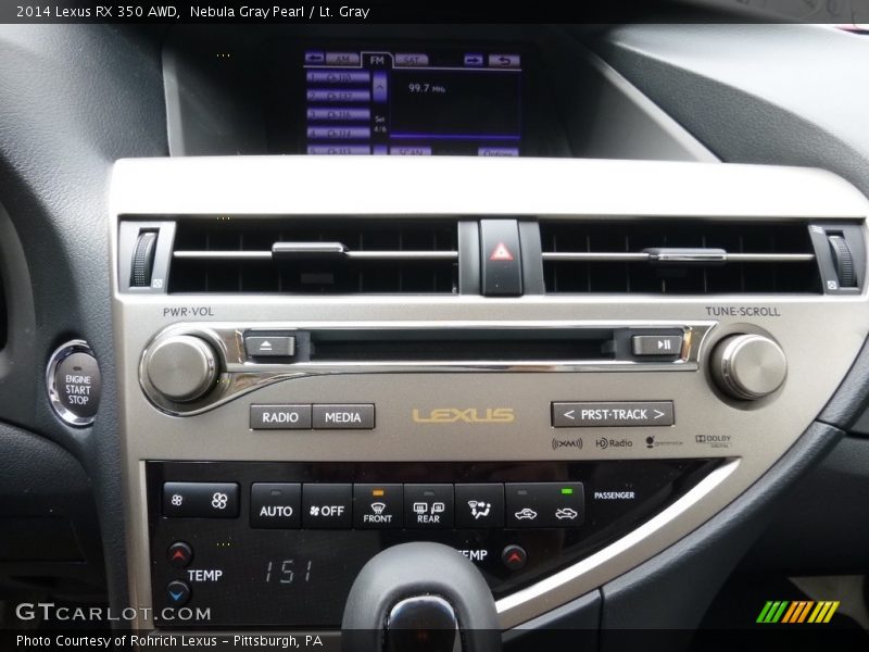 Nebula Gray Pearl / Lt. Gray 2014 Lexus RX 350 AWD