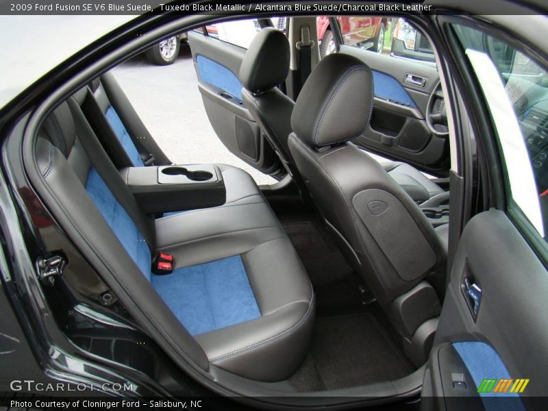 Tuxedo Black Metallic / Alcantara Blue Suede/Charcoal Black Leather 2009 Ford Fusion SE V6 Blue Suede