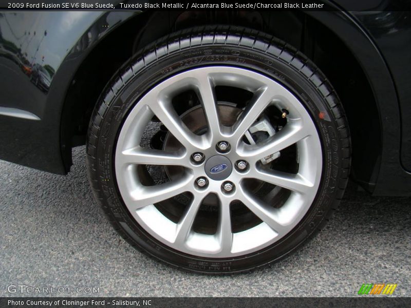 Tuxedo Black Metallic / Alcantara Blue Suede/Charcoal Black Leather 2009 Ford Fusion SE V6 Blue Suede