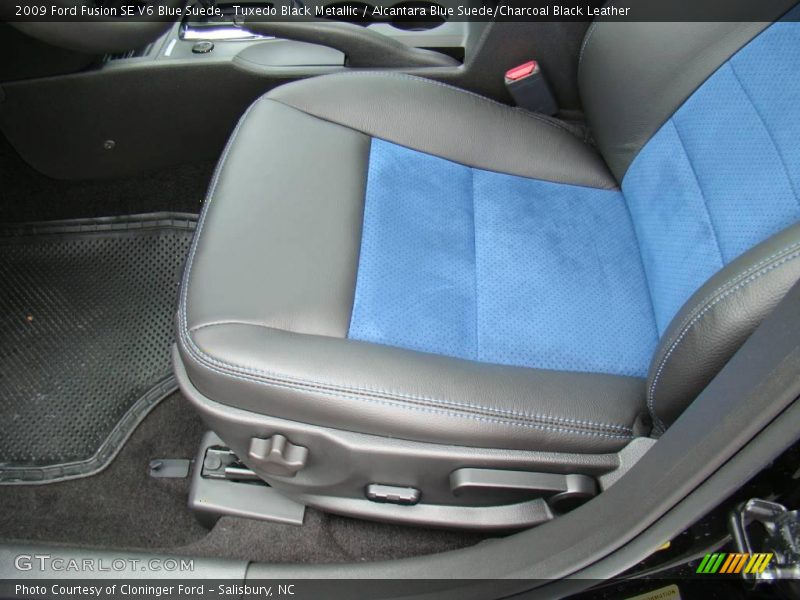 Tuxedo Black Metallic / Alcantara Blue Suede/Charcoal Black Leather 2009 Ford Fusion SE V6 Blue Suede
