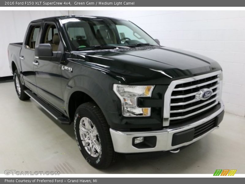 Green Gem / Medium Light Camel 2016 Ford F150 XLT SuperCrew 4x4