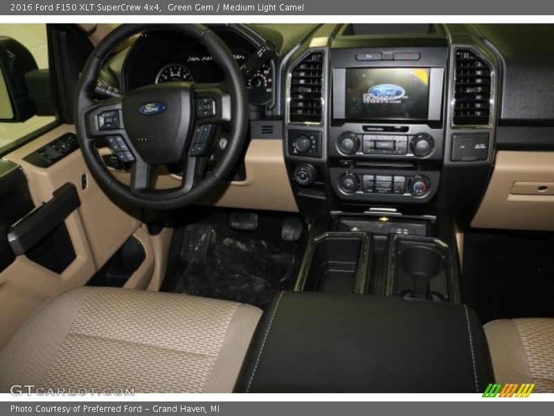 Green Gem / Medium Light Camel 2016 Ford F150 XLT SuperCrew 4x4