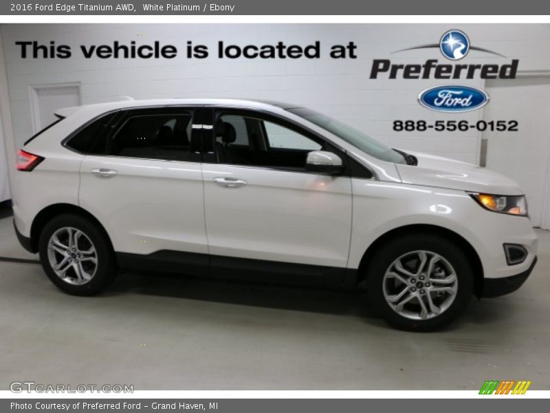 White Platinum / Ebony 2016 Ford Edge Titanium AWD