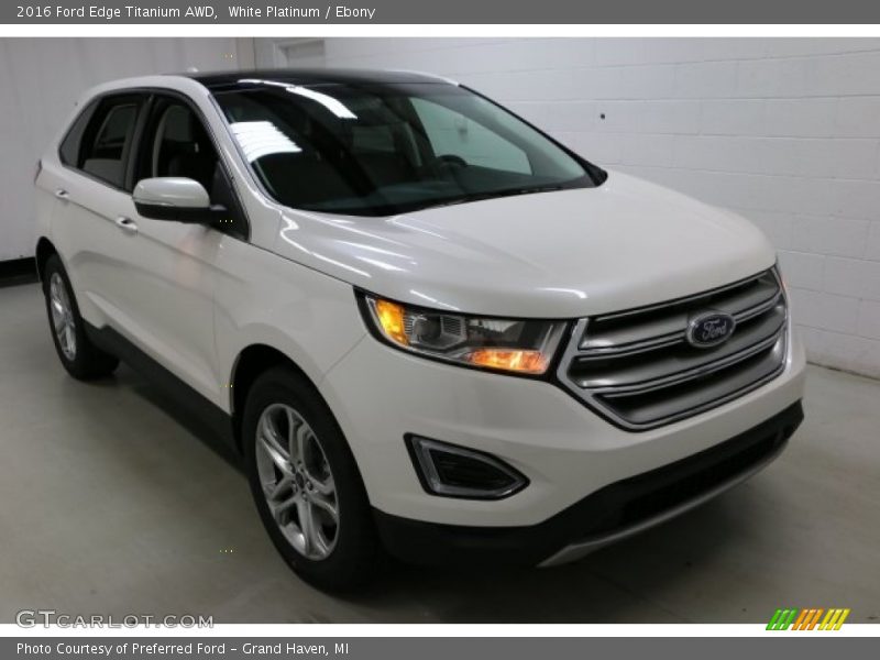 White Platinum / Ebony 2016 Ford Edge Titanium AWD