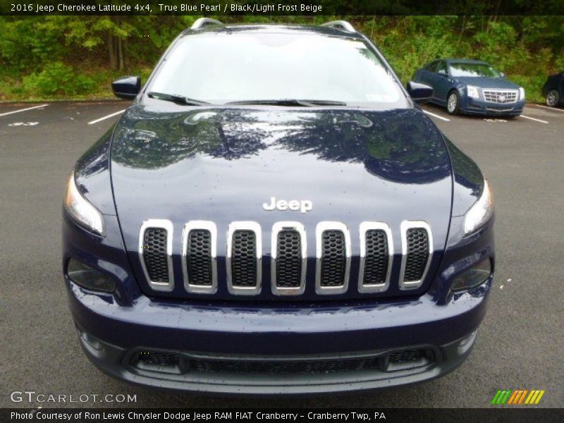 True Blue Pearl / Black/Light Frost Beige 2016 Jeep Cherokee Latitude 4x4