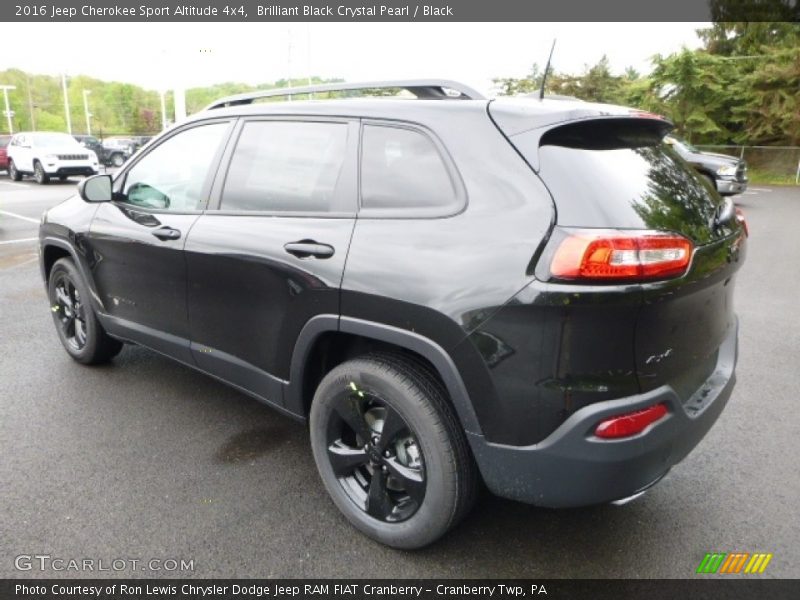 Brilliant Black Crystal Pearl / Black 2016 Jeep Cherokee Sport Altitude 4x4