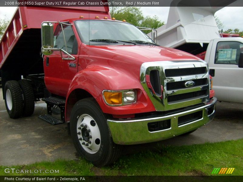 Red / Medium Flint 2008 Ford F650 Super Duty XLT Regular Cab Chassis Dump Truck