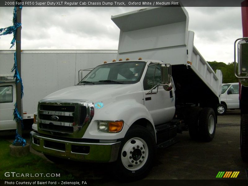 Oxford White / Medium Flint 2008 Ford F650 Super Duty XLT Regular Cab Chassis Dump Truck
