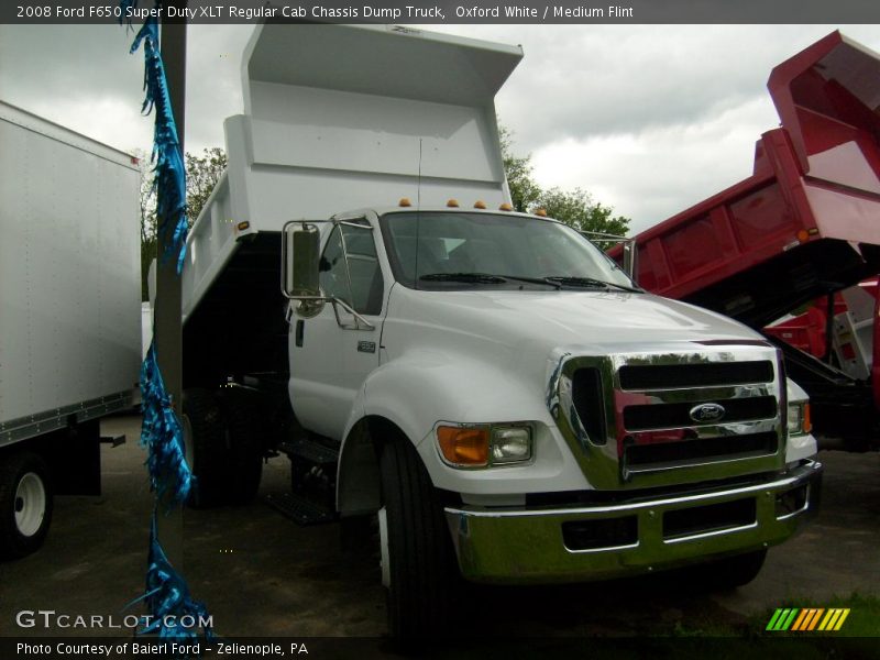 Oxford White / Medium Flint 2008 Ford F650 Super Duty XLT Regular Cab Chassis Dump Truck