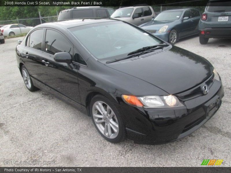 Nighthawk Black Pearl / Black 2008 Honda Civic Si Sedan