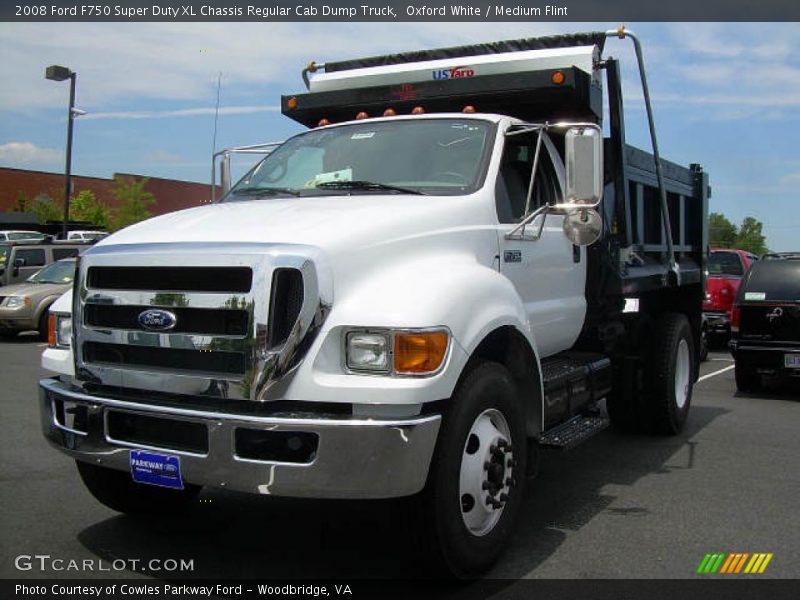 Oxford White / Medium Flint 2008 Ford F750 Super Duty XL Chassis Regular Cab Dump Truck