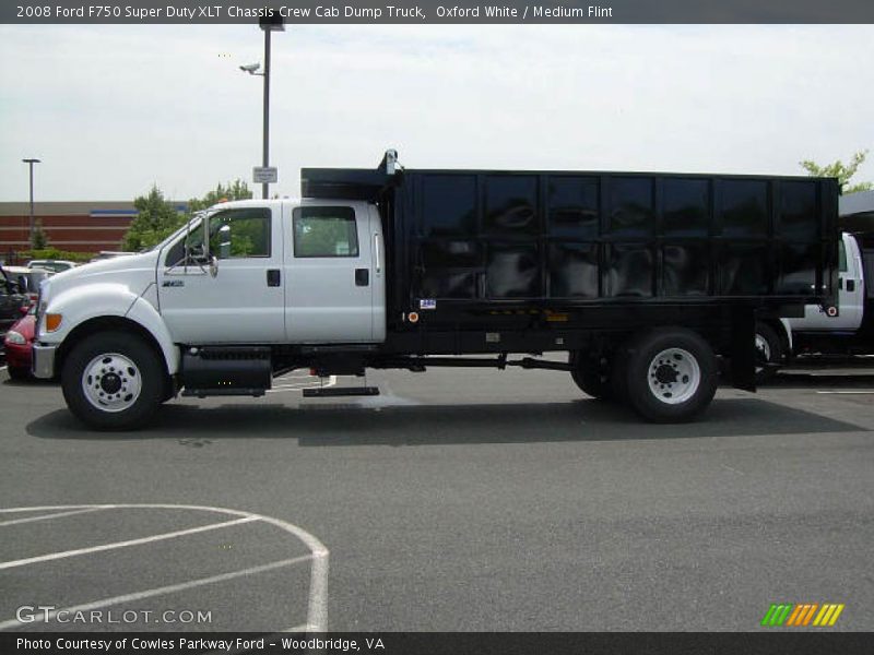 Oxford White / Medium Flint 2008 Ford F750 Super Duty XLT Chassis Crew Cab Dump Truck