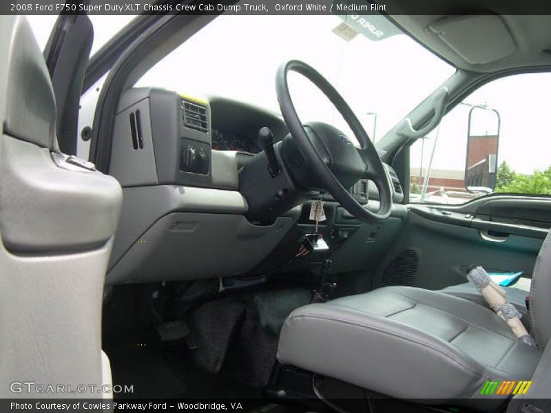 Oxford White / Medium Flint 2008 Ford F750 Super Duty XLT Chassis Crew Cab Dump Truck