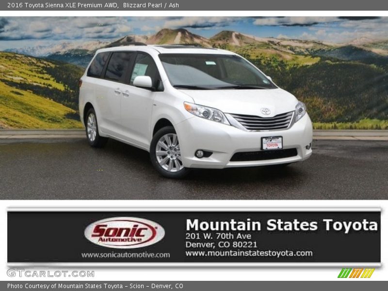 Blizzard Pearl / Ash 2016 Toyota Sienna XLE Premium AWD