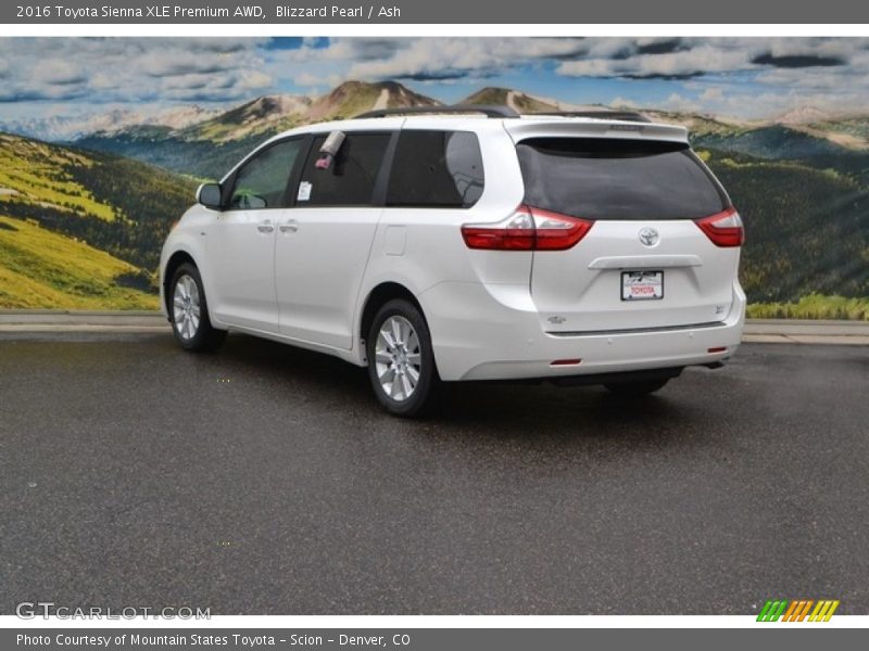 Blizzard Pearl / Ash 2016 Toyota Sienna XLE Premium AWD