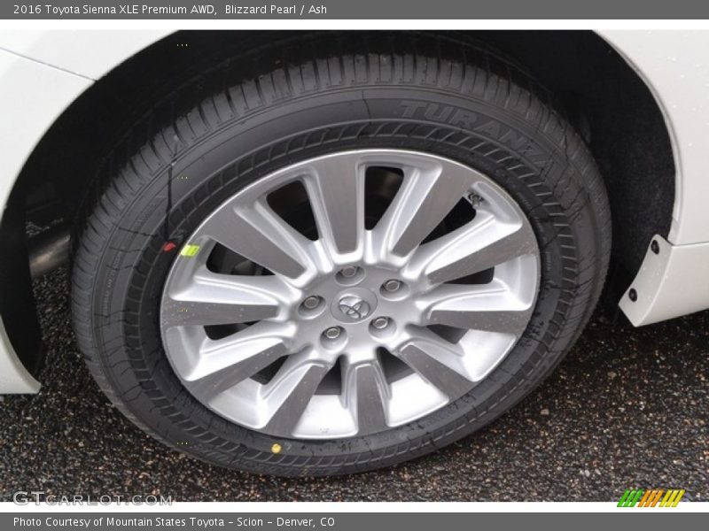 Blizzard Pearl / Ash 2016 Toyota Sienna XLE Premium AWD
