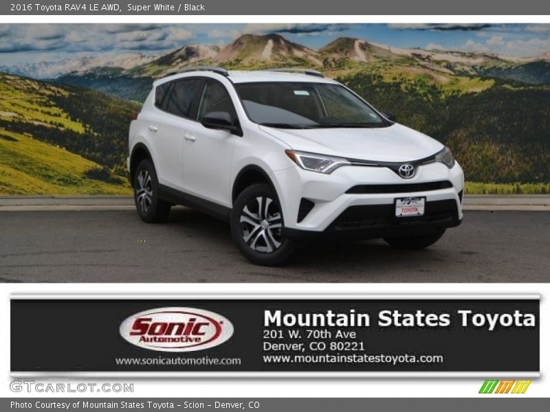 Super White / Black 2016 Toyota RAV4 LE AWD