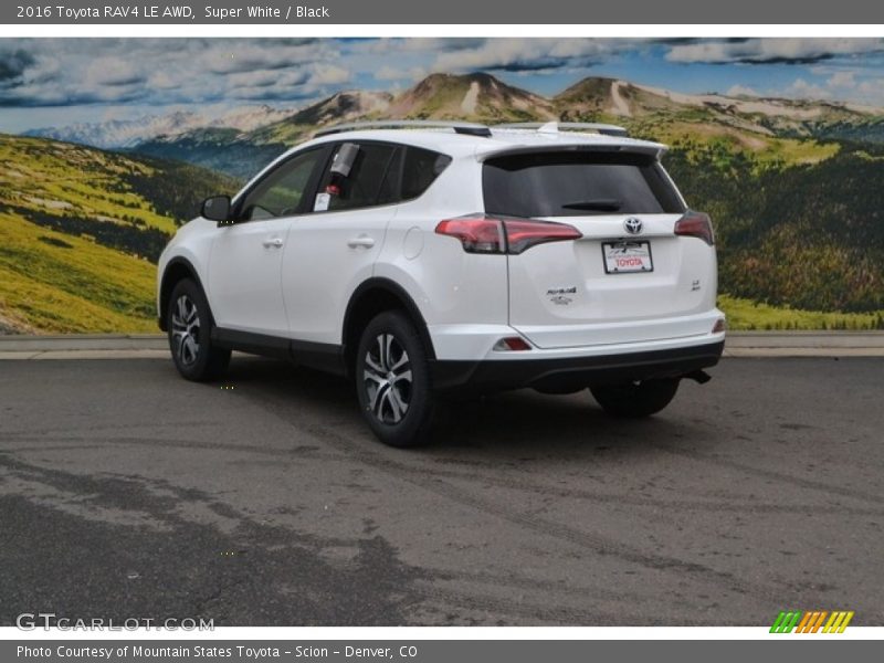 Super White / Black 2016 Toyota RAV4 LE AWD