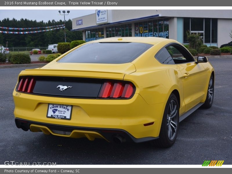 Triple Yellow Tricoat / Ebony 2016 Ford Mustang EcoBoost Coupe