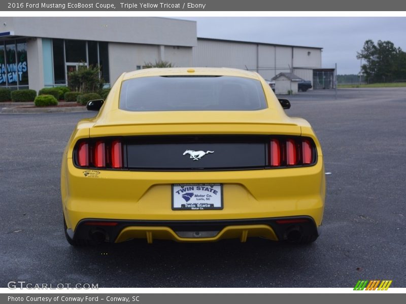 Triple Yellow Tricoat / Ebony 2016 Ford Mustang EcoBoost Coupe